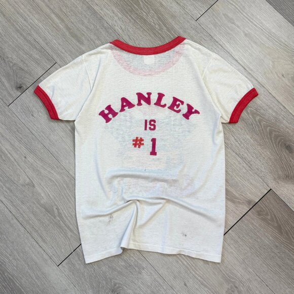 Rare Vintage 80's Cayuga Speedway Canada Hanley Ringer T-Shirt - Size Small - Picture 2 of 12